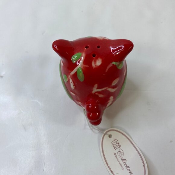 TII Collections Ceramic Red Green Speckled Owl Salt & Pepper Shaker Set - Picture 9 of 10